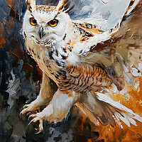 Buy canvas prints of Owl oil painting  by Steve Ditheridge