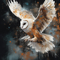 Buy canvas prints of Barn owl oil painting  by Steve Ditheridge