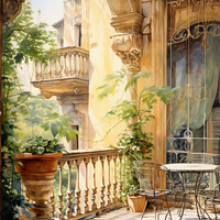 Buy canvas prints of Mediterranean balcony  by Steve Ditheridge