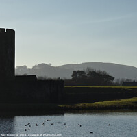 Buy canvas prints of Caerphilly Castle at sunrise  by Neil McKenzie