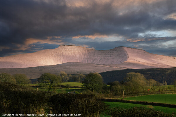 Snow covered mountains in the Bannau Brycheiniog N Picture Board by Neil McKenzie