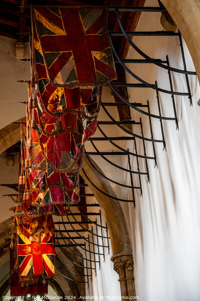 Military flags in Llandaff cathedral  Picture Board by Neil McKenzie