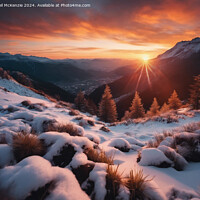 Buy canvas prints of Sunrise in the snow by Neil McKenzie