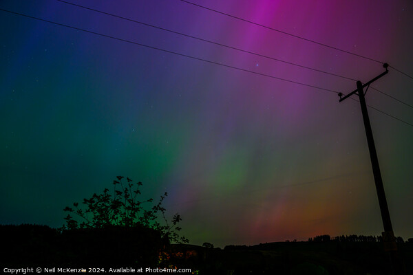 Aurora borealis Bannau Brycheiniog Wales  Picture Board by Neil McKenzie