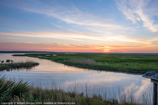 Sunrise on the Marsh Picture Board by William Morgan
