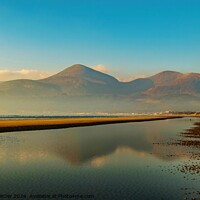 Buy canvas prints of Mourne Mountains Misty Sunrise by ANDY MORROW