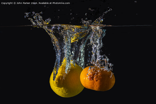 Splash Fruit Lemon and Satsuma Picture Board by John Parker