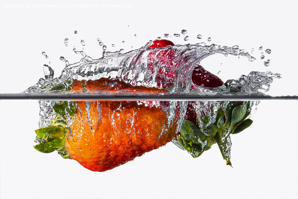 Splash Strawberries Picture Board by John Parker
