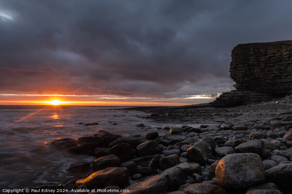 Sunset at Nash Point, South Wales, UK Picture Board by Paul Edney