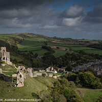 Buy canvas prints of Corfe Castle from West Hill, Dorset, UK by Paul Edney