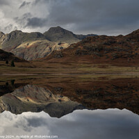 Buy canvas prints of Moody reflections in Blea Tarn, Lake District, Eng by Paul Edney