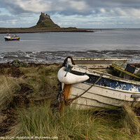 Buy canvas prints of Beached boat on Lindesfarne, Northumberland, England, UK by Paul Edney