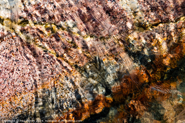 Abstract water over coloured rocks Picture Board by Paul Edney
