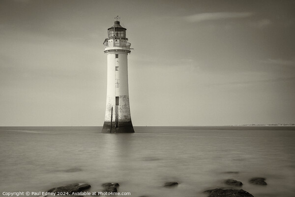 New Brighton lighthouse in sepia Picture Board by Paul Edney