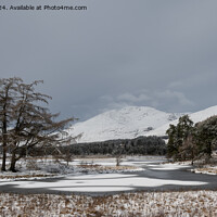 Buy canvas prints of Frozen Loch Tulla, West Highlands, Scotland, UK by Paul Edney