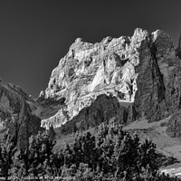 Buy canvas prints of Evening light on peaks, The Dolomites, Italy by Paul Edney