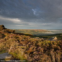 Buy canvas prints of Sunrise at Over Owler Tor, Peak District by Paul Edney