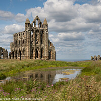 Buy canvas prints of Whitby Abbey with reflection by Paul Edney
