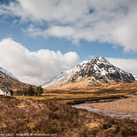Buy canvas prints of The 'Wee White Cottage' near Glencoe by Paul Edney