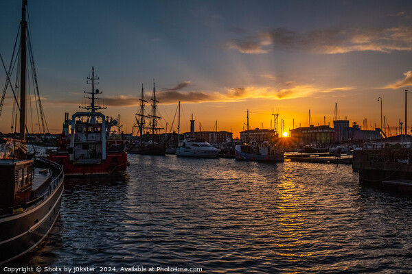 Hartlepool Dock Sunset Picture Board by Shots by j0kster 