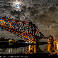 Buy canvas prints of Forth Rail Bridge at Night by Shots by j0kster 