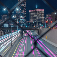 Buy canvas prints of Boston Night Cityscape with Light Trails by Tom Windeknecht