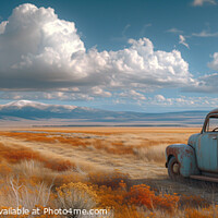 Buy canvas prints of A weather beaten vintage truck in the American Midwest by Stephen Hippisley
