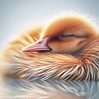 Buy canvas prints of A young duckling taking a nap. by Stephen Hippisley