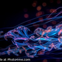 Buy canvas prints of Close-up of an irridescent deep water jellyfish by Stephen Hippisley