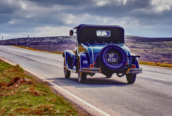 Vintage Chrysler near the summit of Hartside Pass Picture Board by Phil Brown