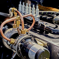 Buy canvas prints of Electric SU fuel pump on vintage MG car. by Phil Brown
