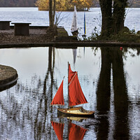 Buy canvas prints of Model boat pond at Windermere, Cumbria. by Phil Brown