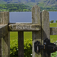 Buy canvas prints of Private access at Brantwood on Coniston Water. by Phil Brown