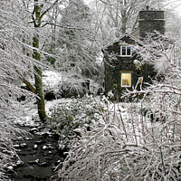 Buy canvas prints of Frosty scene for Lakeland stone cottage in Bowness by Phil Brown