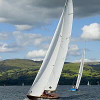 Buy canvas prints of Windermere 17ft Class yacht racing in the Lake District. by Phil Brown