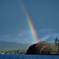 Buy canvas prints of Dramatic rainbow on Windermere. by Phil Brown