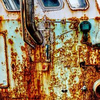 Buy canvas prints of very rusty trawler in Maryport harbour. by Phil Brown