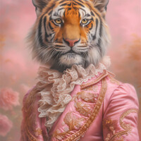 Buy canvas prints of Pink Tiger Portrait by Kia Collins