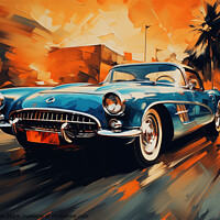 Buy canvas prints of Blue Corvette by Kia Collins
