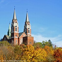 Buy canvas prints of Church high on a hill three towers by Pete Klinger