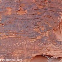 Buy canvas prints of Valley of Fire Petroglyphs Wide Wall red sandstone by Pete Klinger