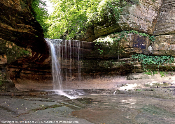 Scenic View Waterfall La Salle Canyon Starved Rock IL Picture Board by Pete Klinger