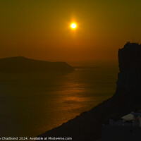 Buy canvas prints of Sun setting over Oia by Stephen Chadbond