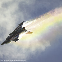 Buy canvas prints of Typhoon display jet making Rainbow Clouds   by Neil Pearson