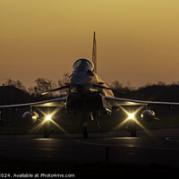 Buy canvas prints of RAF Coningsby QRA Typhoon Jet Taxiing out in the Golden Hour by Neil Pearson