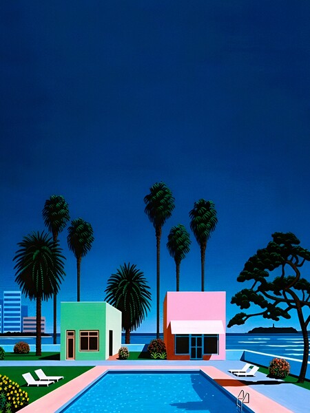 Hiroshi Nagai - City Pop , Vaporwave Aesthetic  Picture Board by Welliam Store