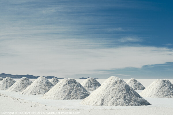 Salt Mounds in Salar de Uyuni Under Blue Sky Picture Board by FocusArt Flow