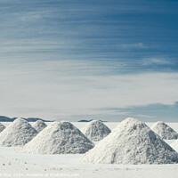 Buy canvas prints of Salt Mounds in Salar de Uyuni Under Blue Sky by FocusArt Flow