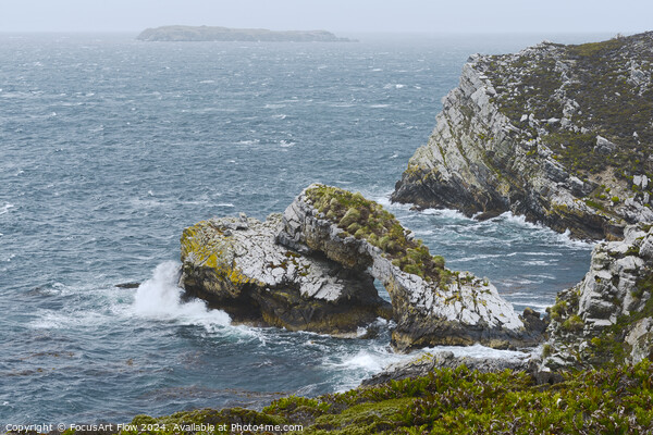 Falkland Islands Coastal Cliffs and Crashing Waves Picture Board by FocusArt Flow