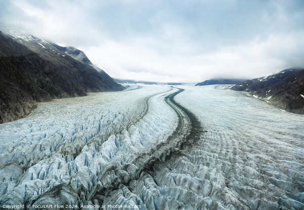 Mendenhall Glacier Aerial Perspective Picture Board by FocusArt Flow